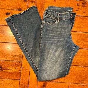 Old navy micro-flare mid rise blue jeans